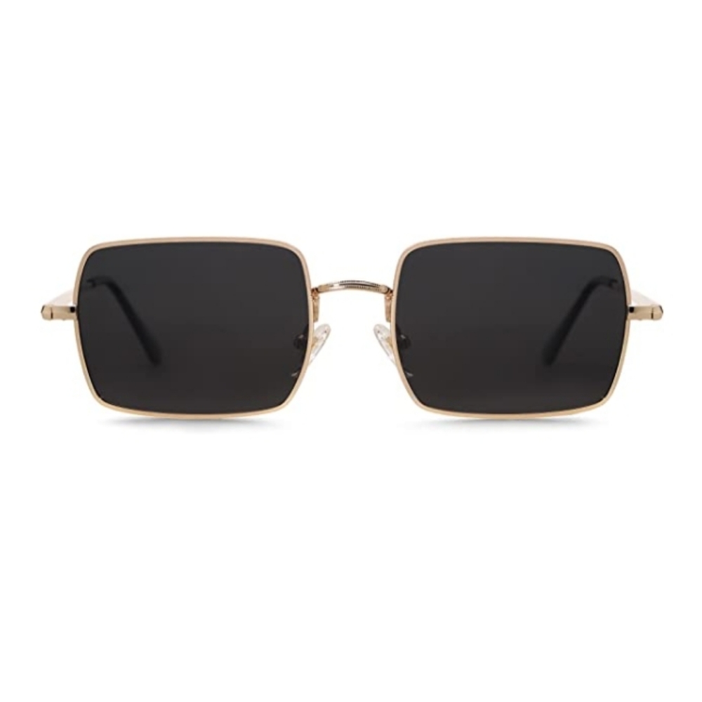 🕶Black Lenses Rectangle Polygon Polarized Sunglasses Retro Classic